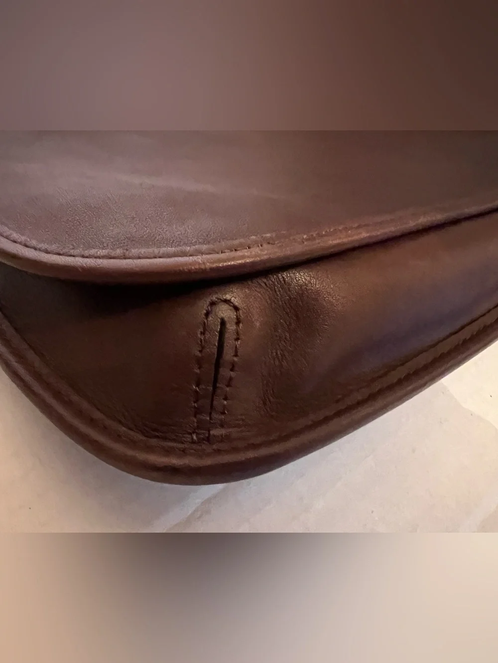 Coach Vintage Mahogany Brown Leather flap Shoulder Bag NWOT